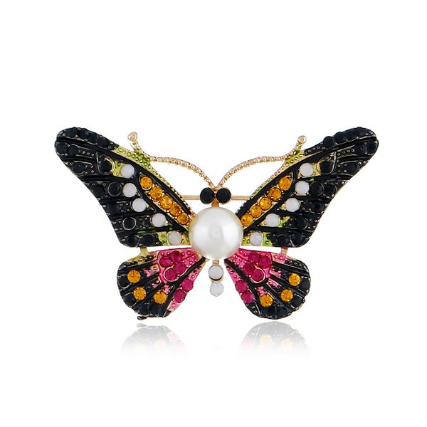 

butterfly brooch female crystal brooch overcoat pin shawl button jewelry, Gray