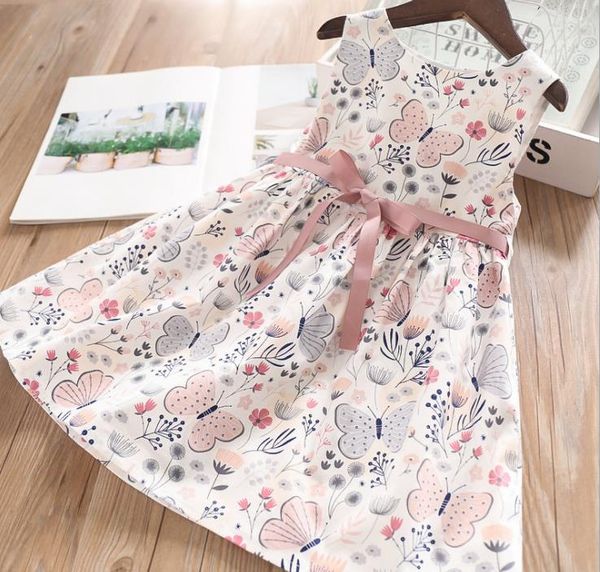 

owligbaby 2020 butterfly print dress girls dress wholesale, Red;yellow