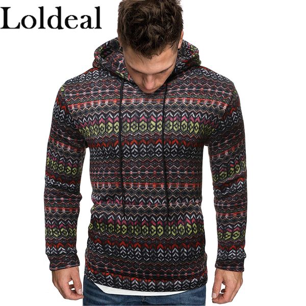 

loldeal men hoodie batik comfortable slim warm sports pullover, Black