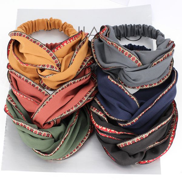 

xiacaier 2018 fashion knot turban headband for women elastic hairband hair accessories no slip stay on knotted head band women