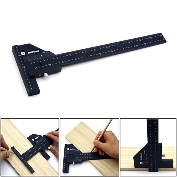 

300mm woodworking scribe metric inch aluminum alloy t ruler scribing marking gauge measuring tools woodworking tools