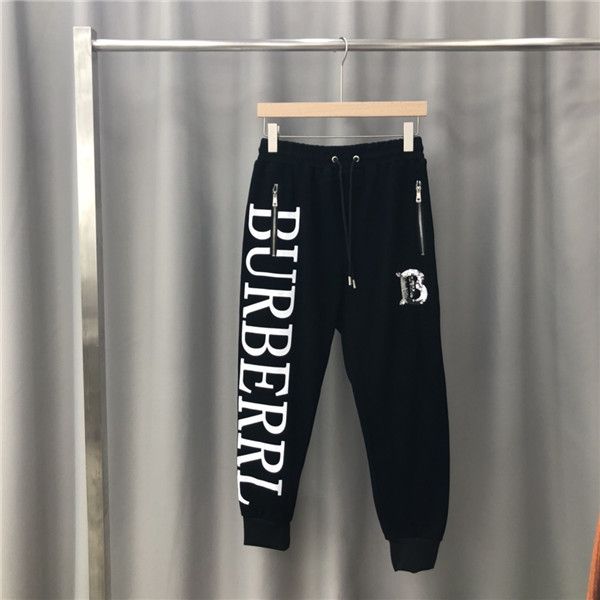 

19fw luxurious brand design bbr long pants terry trousers all-match fashion big letter hip-hop high streetwear cool sports trousers, Black;green