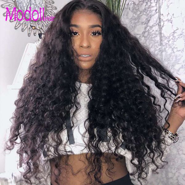 

deep wave bundles with closure peruvian virgin hair 3/4 bundles with closures 10a grade human hair weave deep wave bundles with closure, Black;brown