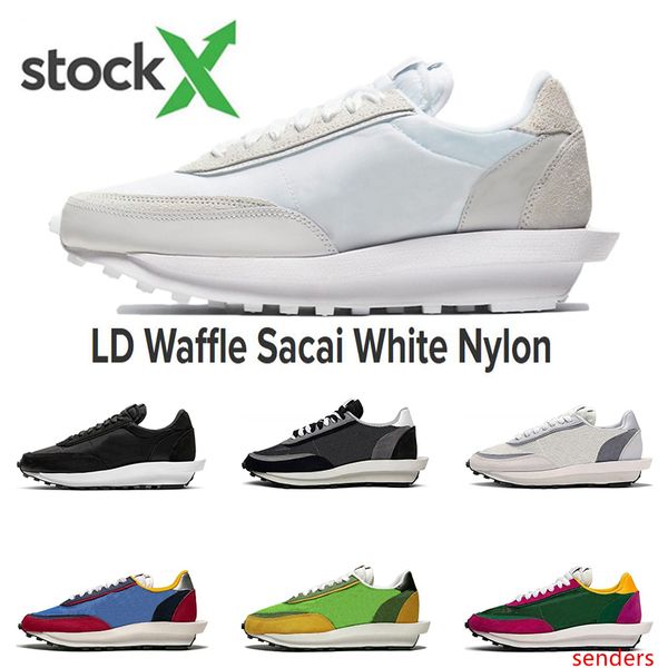 

2020 stock x ld waffle sacai white nylon fashion running shoes for men green gusto pine green varsity bule summit sports sneakers trainers