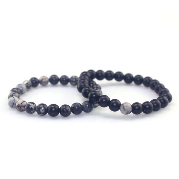 

steady 8mm honorable color natural stone beads bracelet men strand bracelets for women&couple handmade jewelry charm, Golden;silver