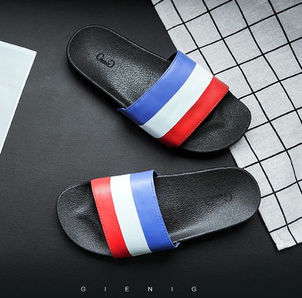 

gienig men's slippers 2018 new fashion match colors flat shoes comfotable casual indoor outdoor couple soft summer slides, Black