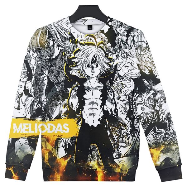 

2019 streetwear семь смертных грехов толстовки мужчин o-образным вырезом с длинными рукавами хлопок harajuku толстовка толстовка для мужчин, Black