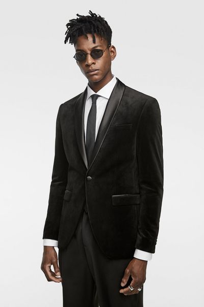 

and fine one button groomsmen shawl lapel groom tuxedos men suits wedding/prom/dinner man blazer(jacket+pants+tie) a321, Black;gray
