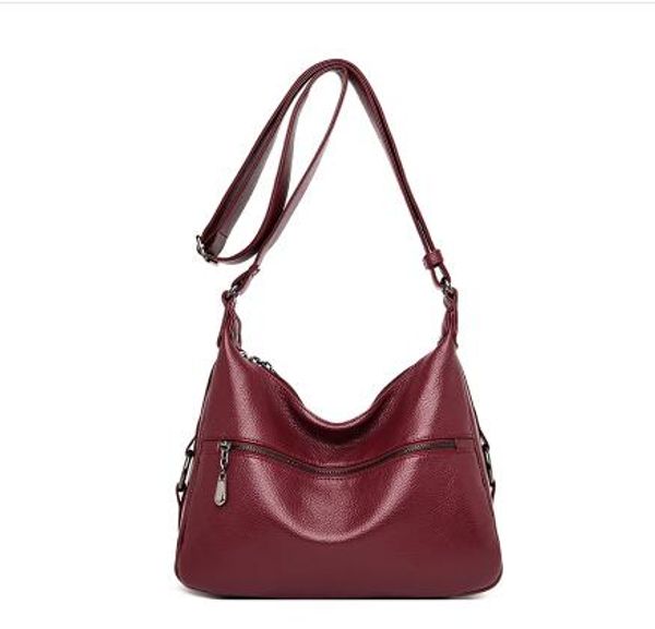 

leather woman bag new 2020 cowhide bag fashion large capacity middle-aged mother single-shoulder cross-body bag woman