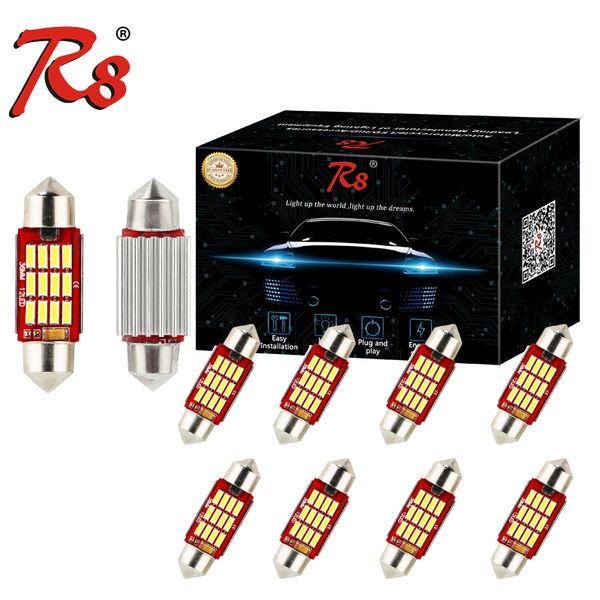 

10pcs/lot super bright car festoon 31mm 36mm 39mm 42mm led bulb c5w c10w 4014 chipset canbus doom map license light no error