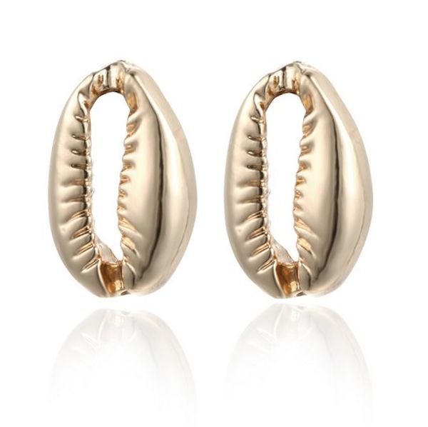 

creative shell stud earrings gold sliver plated bohemian style fashion ear studs for girls/ladies, Golden;silver