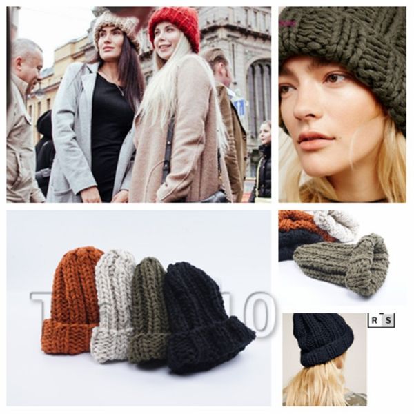 

new women warm beanie hat fashion solid colors winter hat girl knitted hip hop cap outdoor lady travel ski cap party hats t2c5071