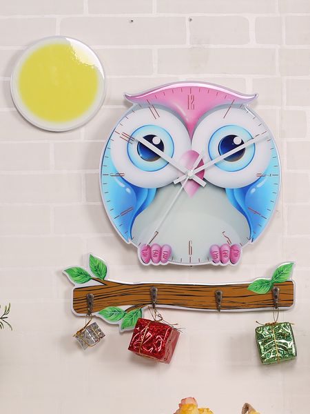 

cartoon owl wood wall clock modern children bedroom living room kids silent art kitchen reloj wall watches home decor sc165
