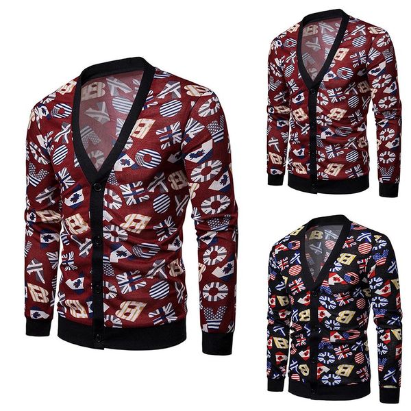 

casual sweater men long sleeve sweater v neck button cardigan autumn coat outwear pull homme, White;black