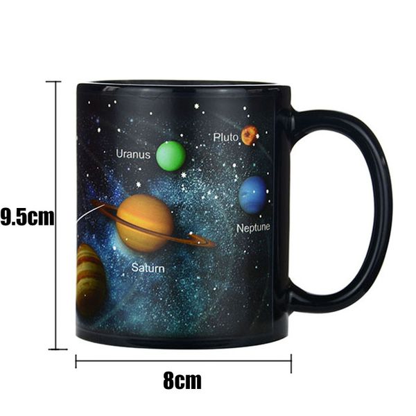 Creative Ceramic Solar System Color Heat Changing Constellation Mug Novelty Night Star Ceramic Coffee Cups Kitchen Supplies Black Free Dhl Large