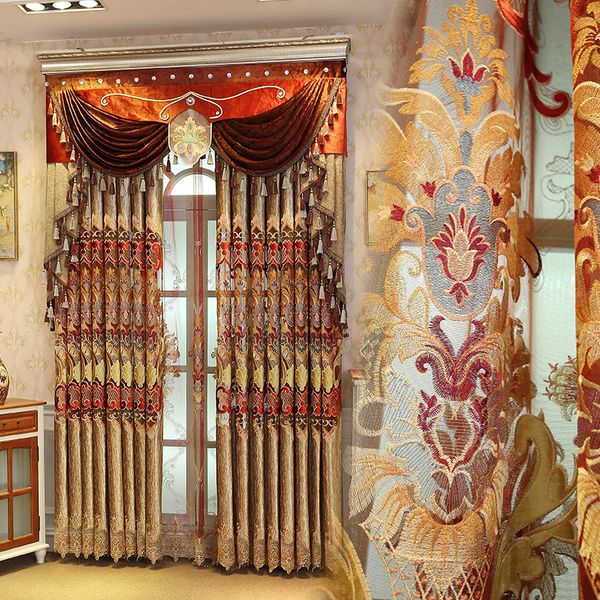 

european style hollow out embroidered villa curtains for living dining room bedroom