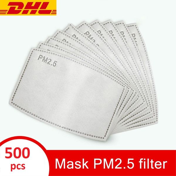 

5 layer pm 2.5 activated carbon mask filter insert cotton face masks replaceable face mouth cover masks