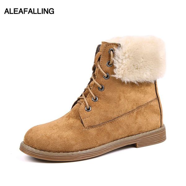

aleafalling women winter snow boots faux fur warm shoes motorcycle boats female women ankle flock boots lady shoes wbt341, Black