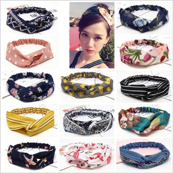 

92styles xmas bohemian girl baby bow headband wave point turban twist head wrap twisted knot soft hair band headbands bandanas fj350, Slivery;white