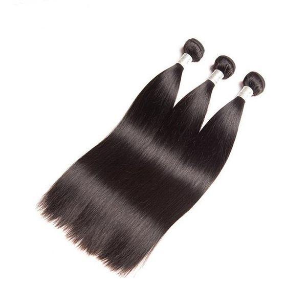 

9a burmese straight virgin hair 4 bundles 400g lot unprocessed remy human hair extensions weaves natural color silk smooth texture, Black