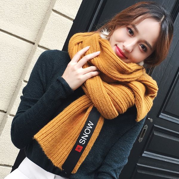 

2019 fashion women knitted scarf solid color thicken winter keep warm kids boys girls neck scarves size 200 x 40 cm, Blue;gray