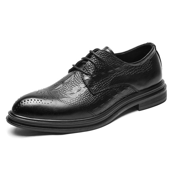 

dress shoes leather men business oxfords for lace up designer luxury formal, Black