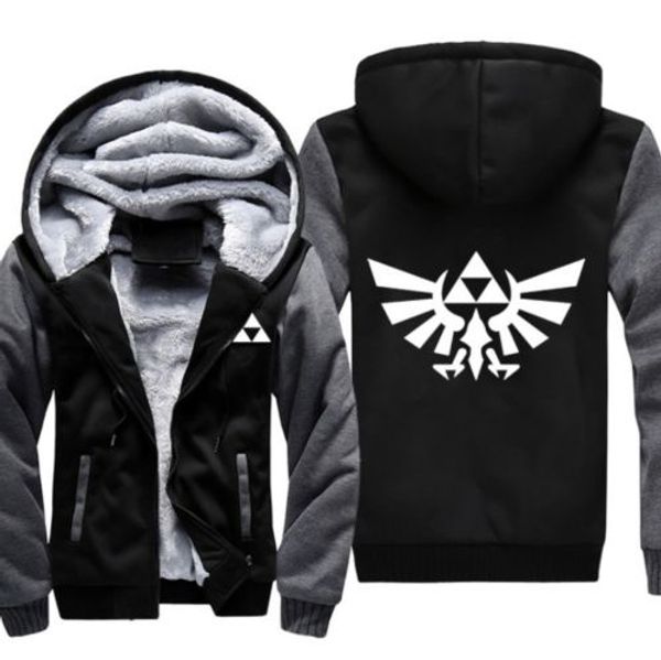 

the legend of zelda mens hoodie zipper coat men jacket winter jacket sweatshirts, Black