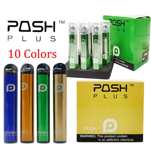 

Posh Плюс Одноразовые Vape Pen Стартовые наборы 2мл Одноразовые устройства Pod 450mAh Vapor батарея Испаритель Kit Пустой Ecig с Упаковочная Слоеное Бар