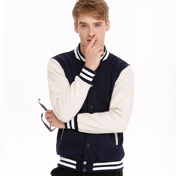 

autumn men baseball jacket fashion couple color patchwork warm bomber coat mens single-breasted slim fit cardigan brand outwear, Black;brown