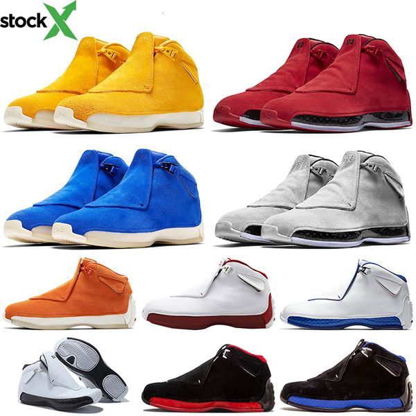 

selling jumpman 18s luxury suede basketball shoes toro bred defining moments og asg black royal black white blue trainers mens sneakers