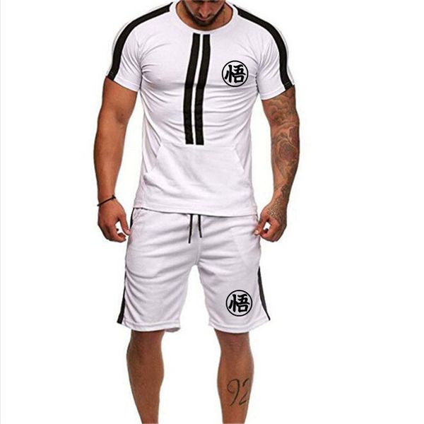 

new 2020 sportswear men running sets sport tracksuit fitness men t shirt+shorts gym run jogging quick dry clothes 2pcs / sets