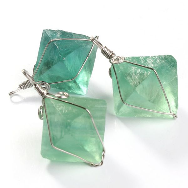 

10 шт wire wrap нерегулярной формы пирамиды зеленый и фиолетовый флюорит камень подвеска посеребренная jewelr, Silver