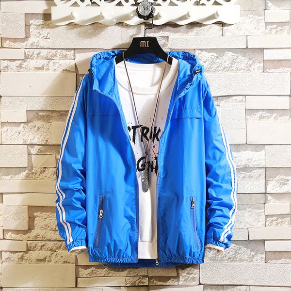 

2020 brand new men's spring summer hooded jacket ultra-light thin windbreaker sunscreen waterproof beach casual zipper coat, Black;brown