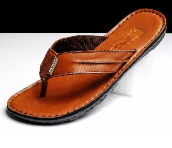 

wholesale-mens sandals slipper shoes men's breathable beach shoes brand men fashion slippers rubber sole casual men flip flops, Black