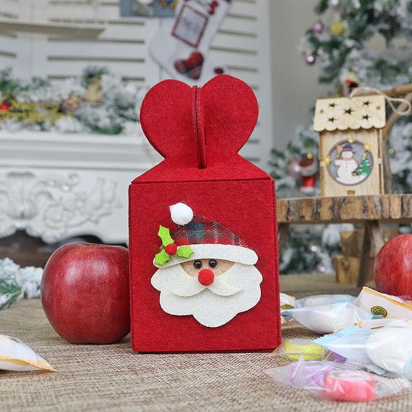 

1x folding gift bag christmas bag home party shop decoration fruit apple candy bags santa snowman elk