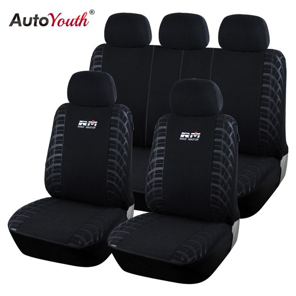 

autoyouth 100% looped fabric car seat covers universal fit most cars suv vehicles seat cover black car protector