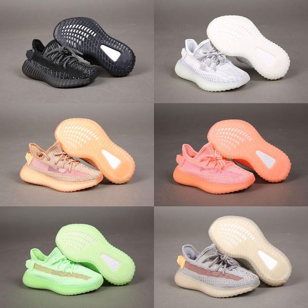 

kids shoes black static v2 running sneaker clay baby boy toddler infant lundmark antlia synth kanye west gid glow-boosts children