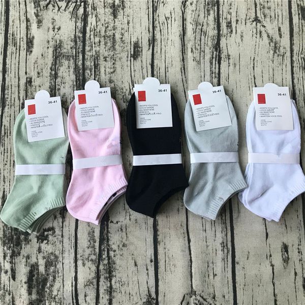 

brand u&a ankle socks women men sock slippers sports cotton anklet girls hosiery brand ship socks summer sneaker stockings with tag dh, Pink;yellow