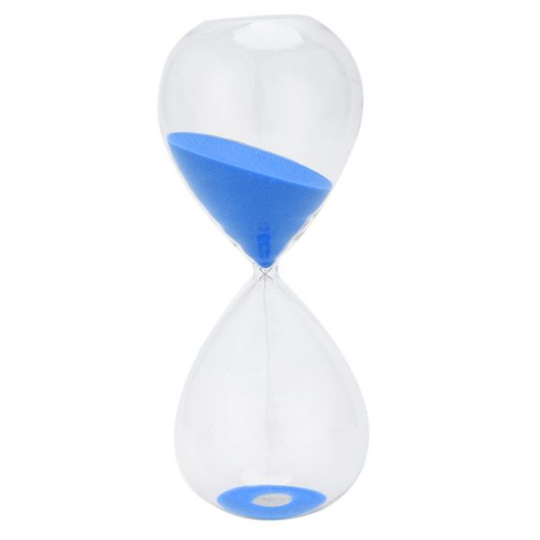 

large fashion blue sand glass sandglass hourglass timer clear smooth glass measures home desk decor xmas birthday gift (blue, 30