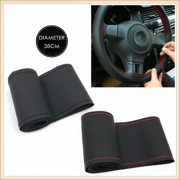 

38cm steering wheel covers leather braid for corsa antara meriva zafira insignia mokka optima rio5 rio k2 k4 k5