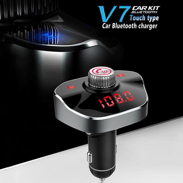 

retro design mp3 player fm transmitter 3.1a quick usb charger bluetooth handslcd display car accessories
