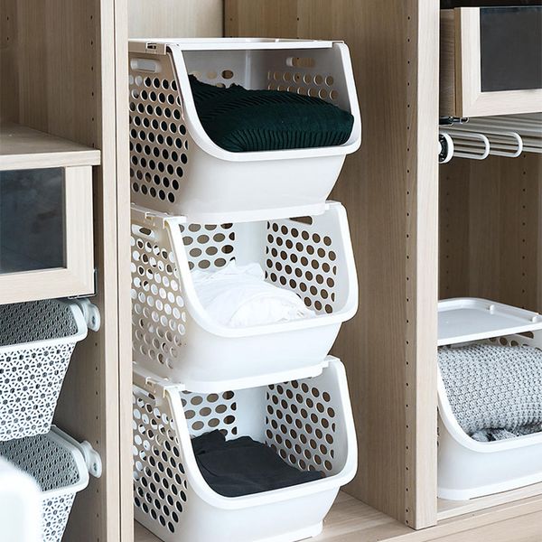 

2019 new fruit and vegetable kitchen basket clothes storage basket multifunction stackable home orangizer