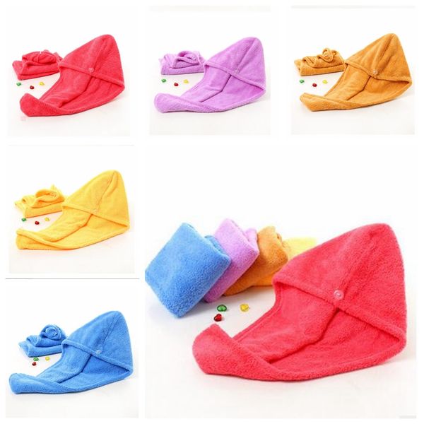 

microfiber bath towel hair dry cap womens thickening towel quickly dry shower cap super absorbent dry hair hat towel shower cap zyq304, Yellow