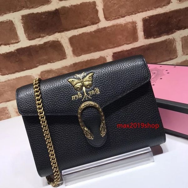 

2020 brand design letter buckle cluth bat shoulder chain bag women genuine leather 516920 crossbody messenger bag
