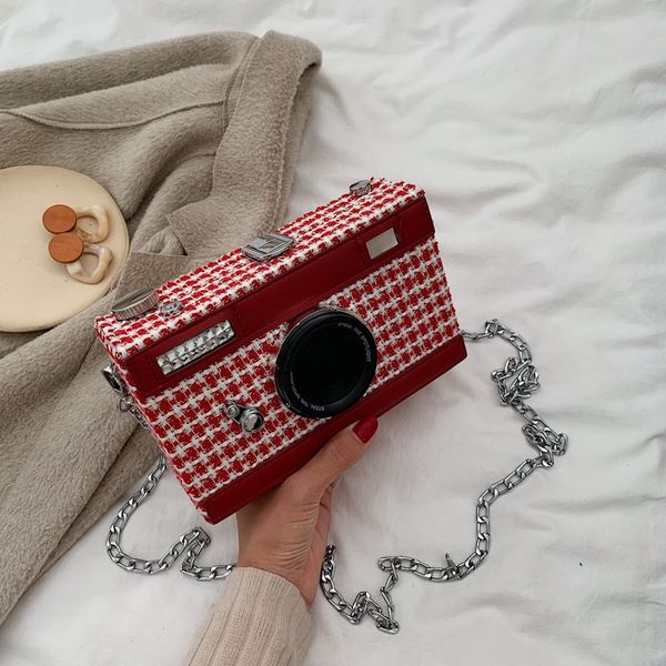 

camera shape woolen women handbag shoulder bag design fashion female 2019 winter new lady crossbody messenger bag
