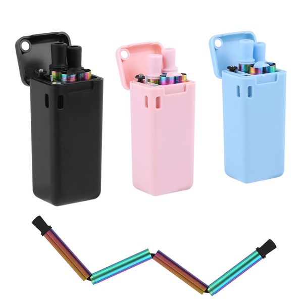 

foldable straw travel portable reusable folding straw resistant environmental tableware creative foldable outdoor straw