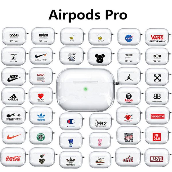 

luxury street bluetooth headset case for airpods pro clear transparent accessories earphone soft tpu cover for airpod case
