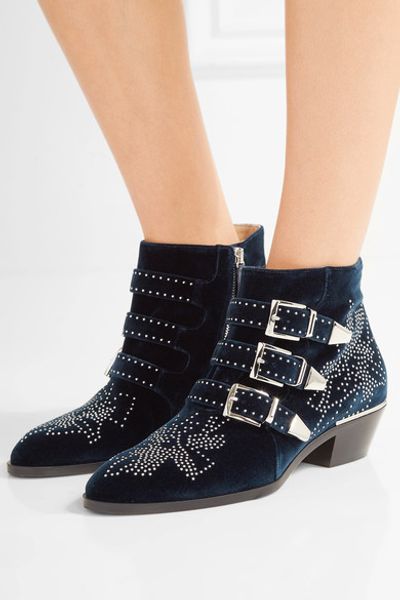 

Осень Зима Сусанна Шипованных Кожаные Пряжки Ботильоны Для Женщин Круглый Носок