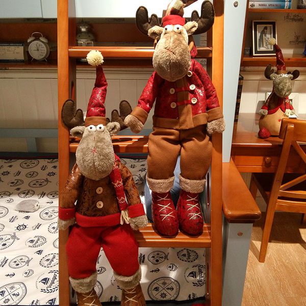 

medium sitting santa claus elk figurine decoration christmas gift 75cm elk