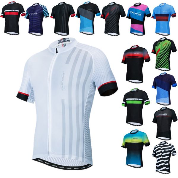 

jpojpo racing cycling jersey men summer mountain bike clothing road mtb bicycle jersey anti-uv cycling shirt white, Black;red